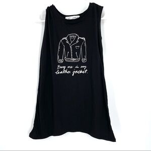 Gypsy Warrior Burry Me in My Leather Jacket Graphic Cut Off Shirt Tank Top
